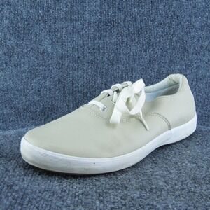 Grasshopper Women Sneaker Shoes Beige Fabric Lace Up Size 11 Medium‎